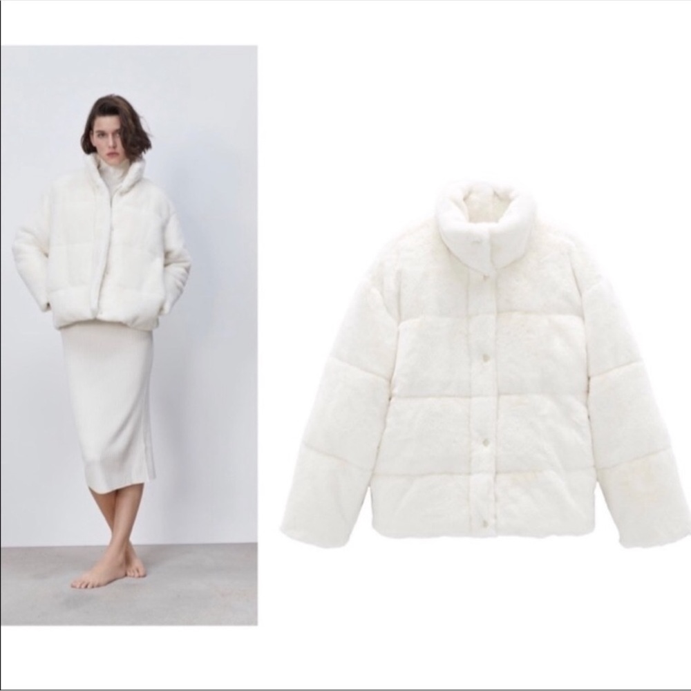 Zara Faux Fur Winter Jacket Puffer Jacket❄️